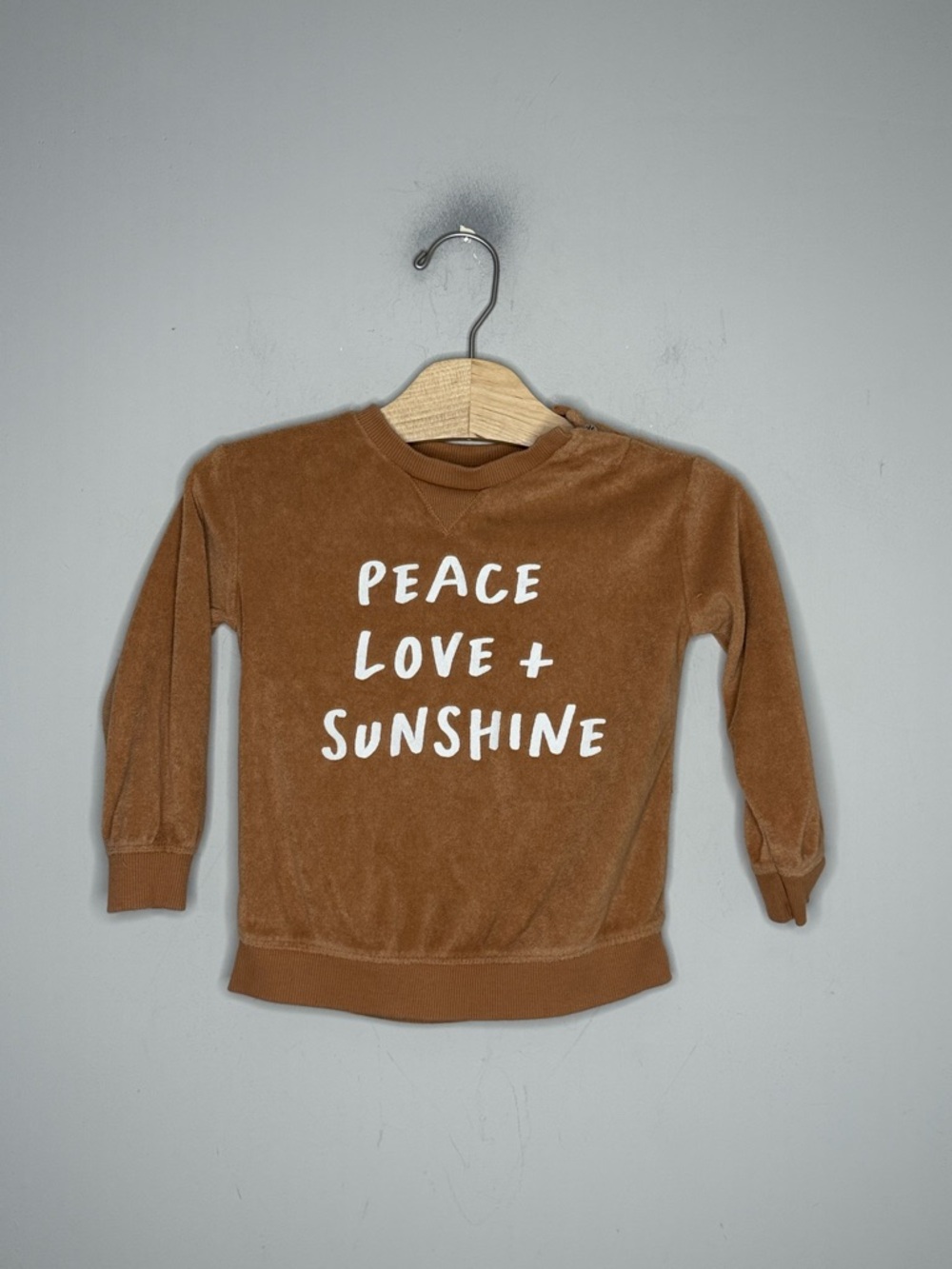 $13 ADD ON Little Co. Lauren Conrad pullover sweatshirt Terry tan cotton 24M‎